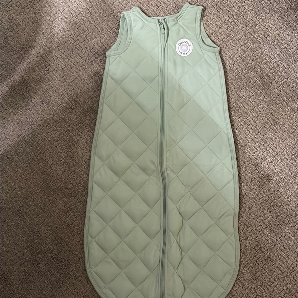 Green Quilted Sleep Sack with Front Zipper